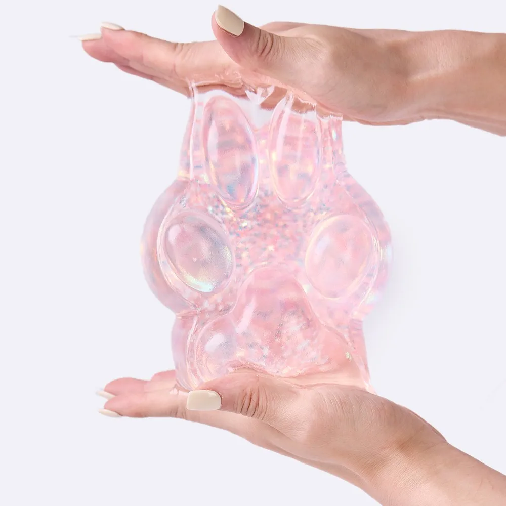 Jumbo Blingbling Transparent-pink Paw Taba Squishy — photo 4