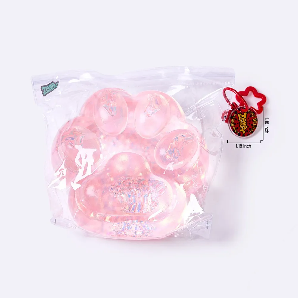 Jumbo Blingbling Transparent-pink Paw Taba Squishy — photo 6