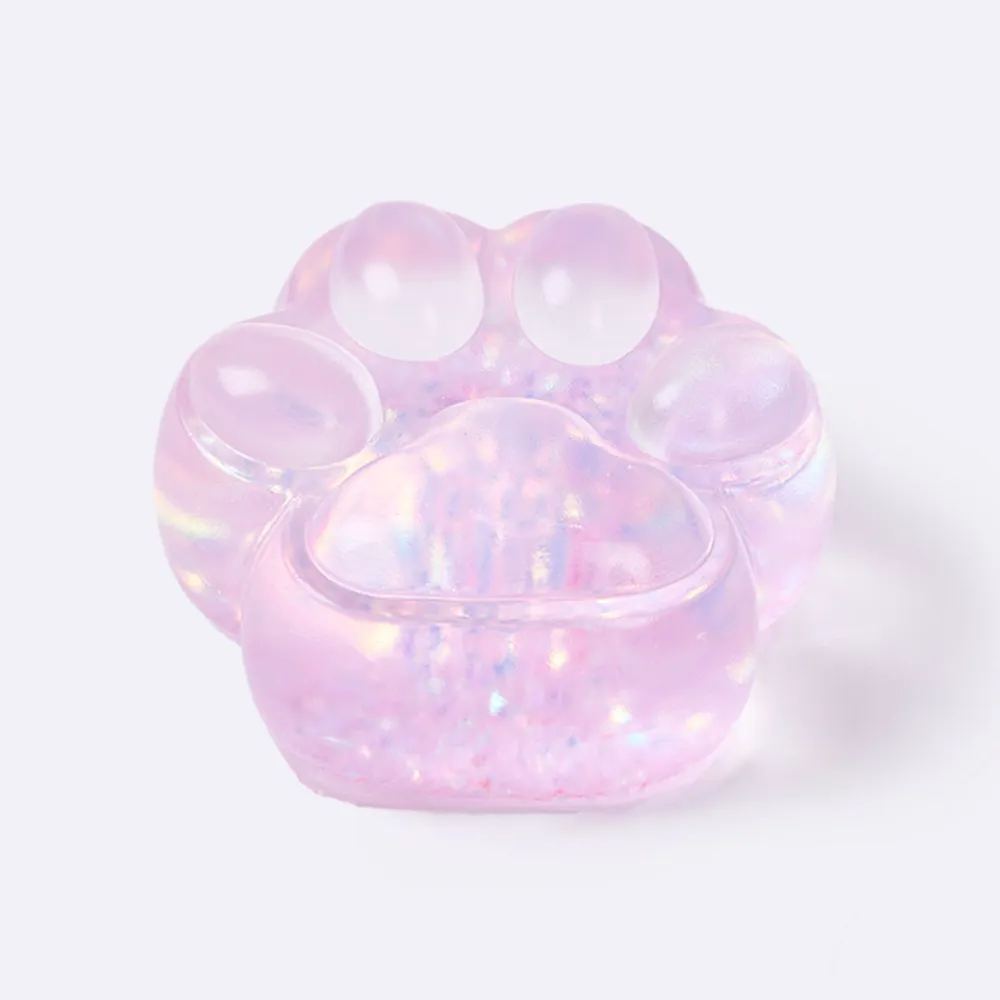 Jumbo Blingbling Transparent-purple Paw Taba Squishy