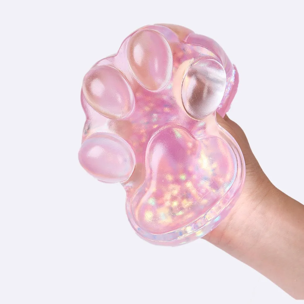 Jumbo Blingbling Transparent-purple Paw Taba Squishy — photo 2