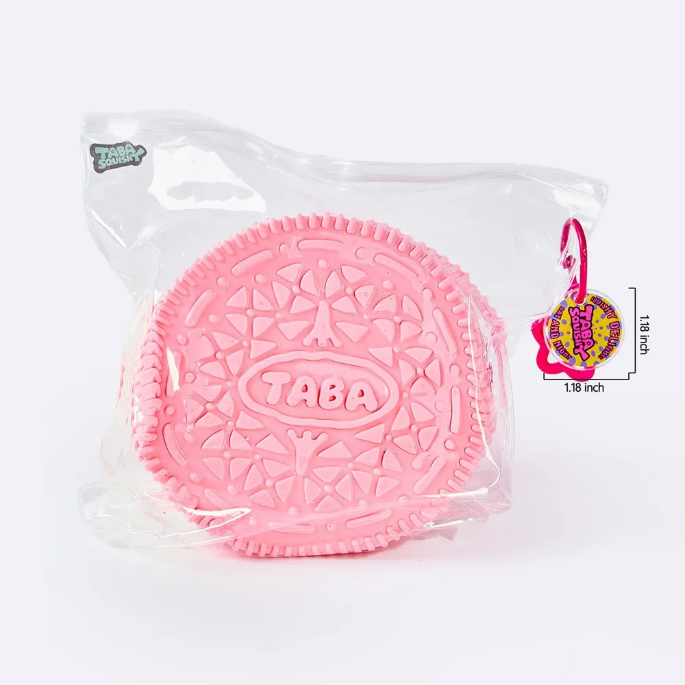 Jumbo Pink-white Sandwich Cookie Taba Squishy — photo 6