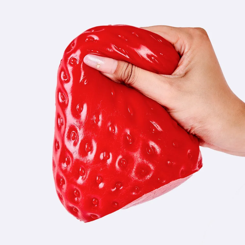 Jumbo Red Strawberry Taba Squishy — photo 2