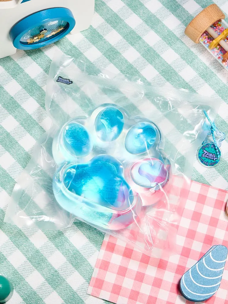 Jumbo Transparent-blue Paw Taba Squishy — photo 5