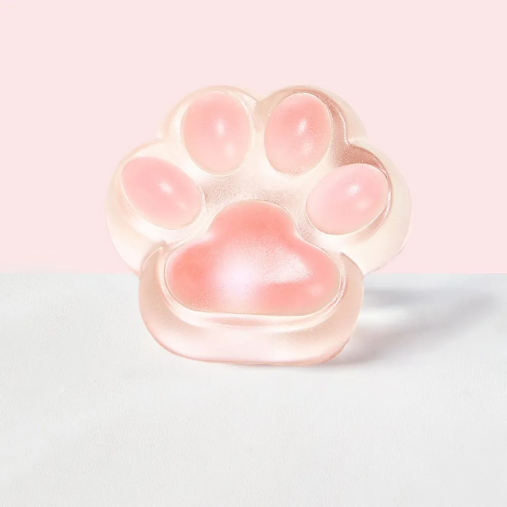 Jumbo Transparent-pink Paw Taba Squishy