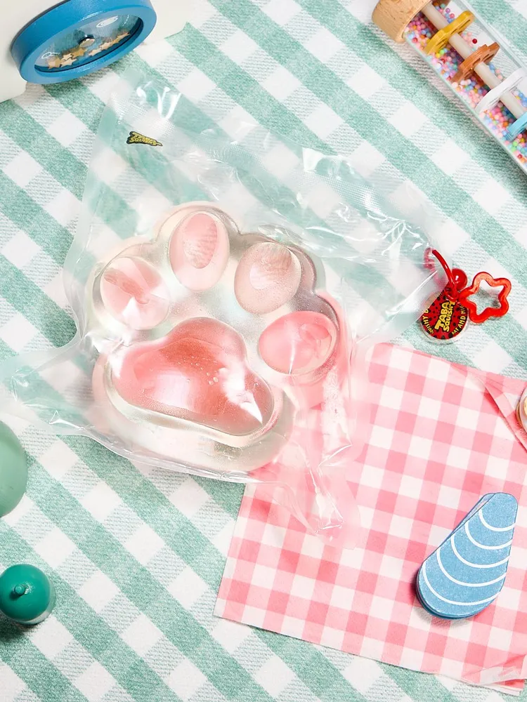 Jumbo Transparent-pink Paw Taba Squishy — photo 5