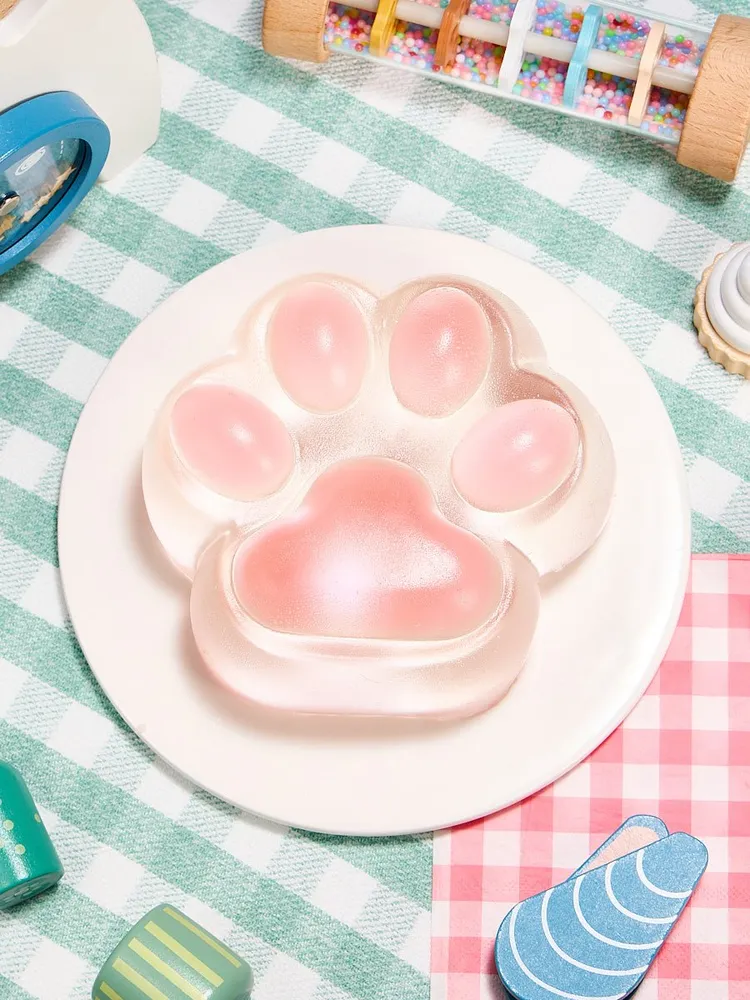 Jumbo Transparent-pink Paw Taba Squishy — photo 6