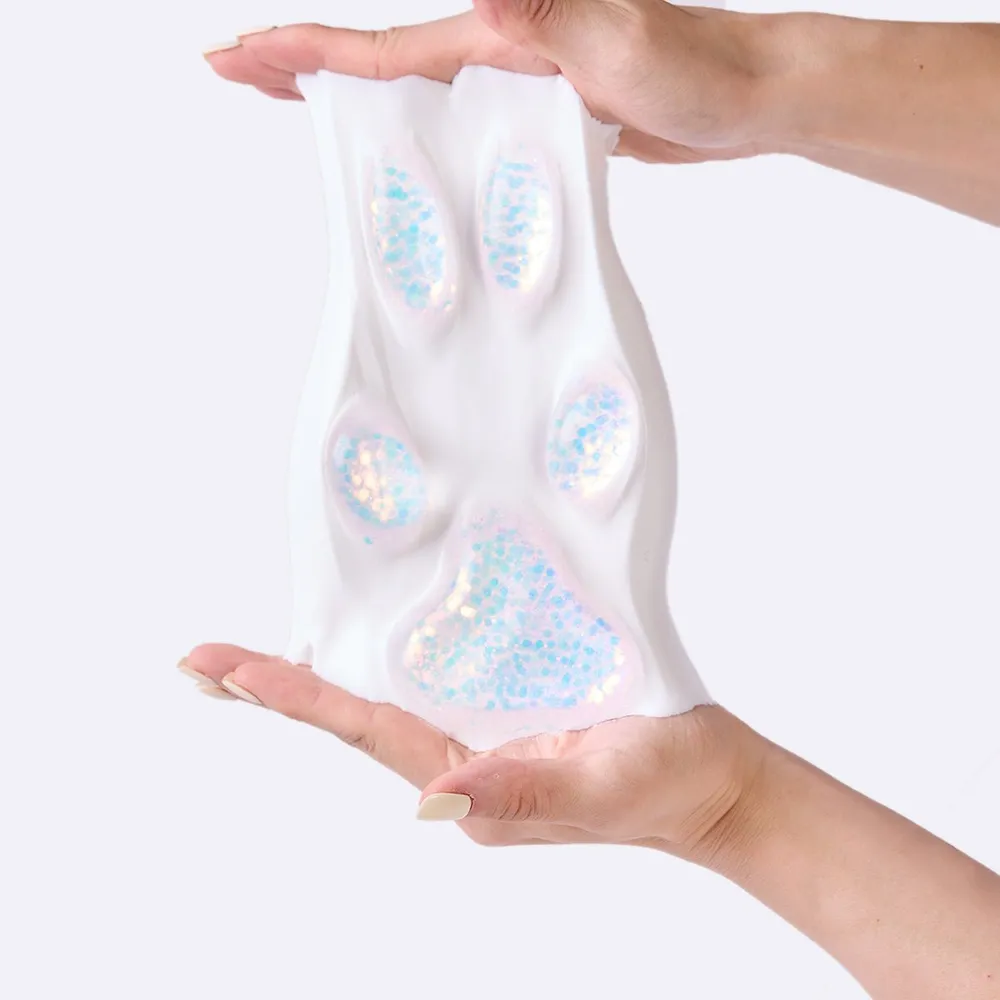 Jumbo White-bling Paw Taba Squishy — photo 4