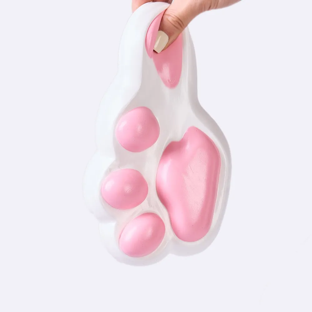 Jumbo White-pink Paw Taba Squishy — photo 2