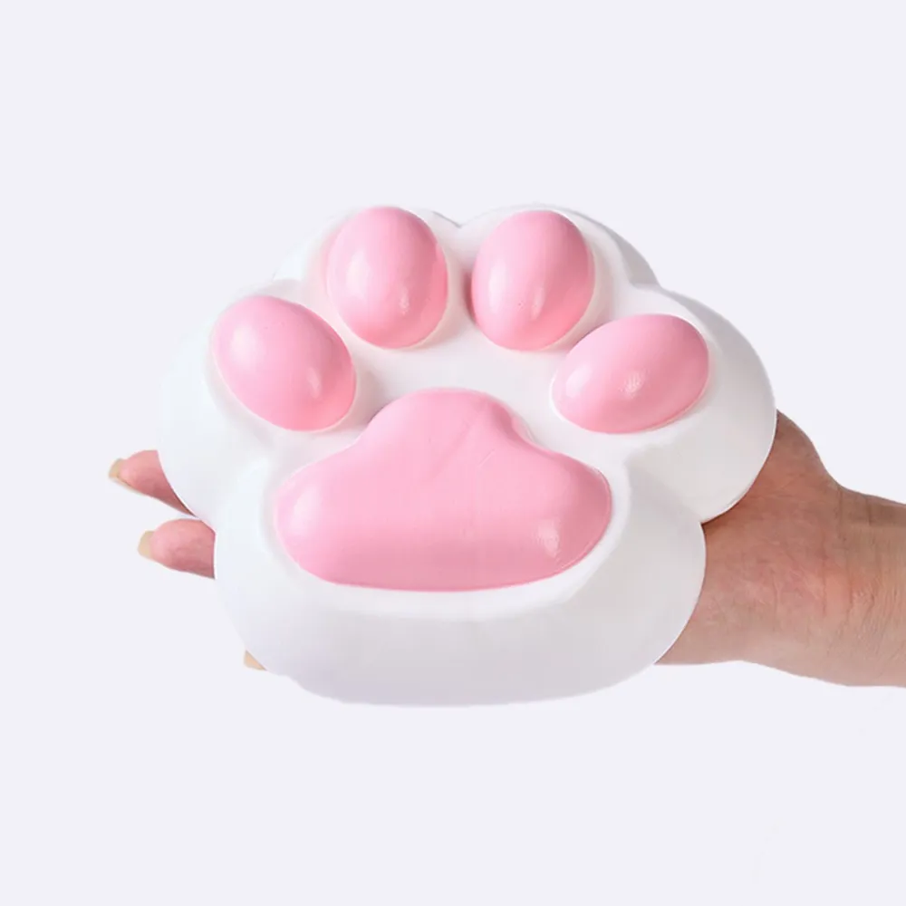 Jumbo White-pink Paw Taba Squishy — photo 3