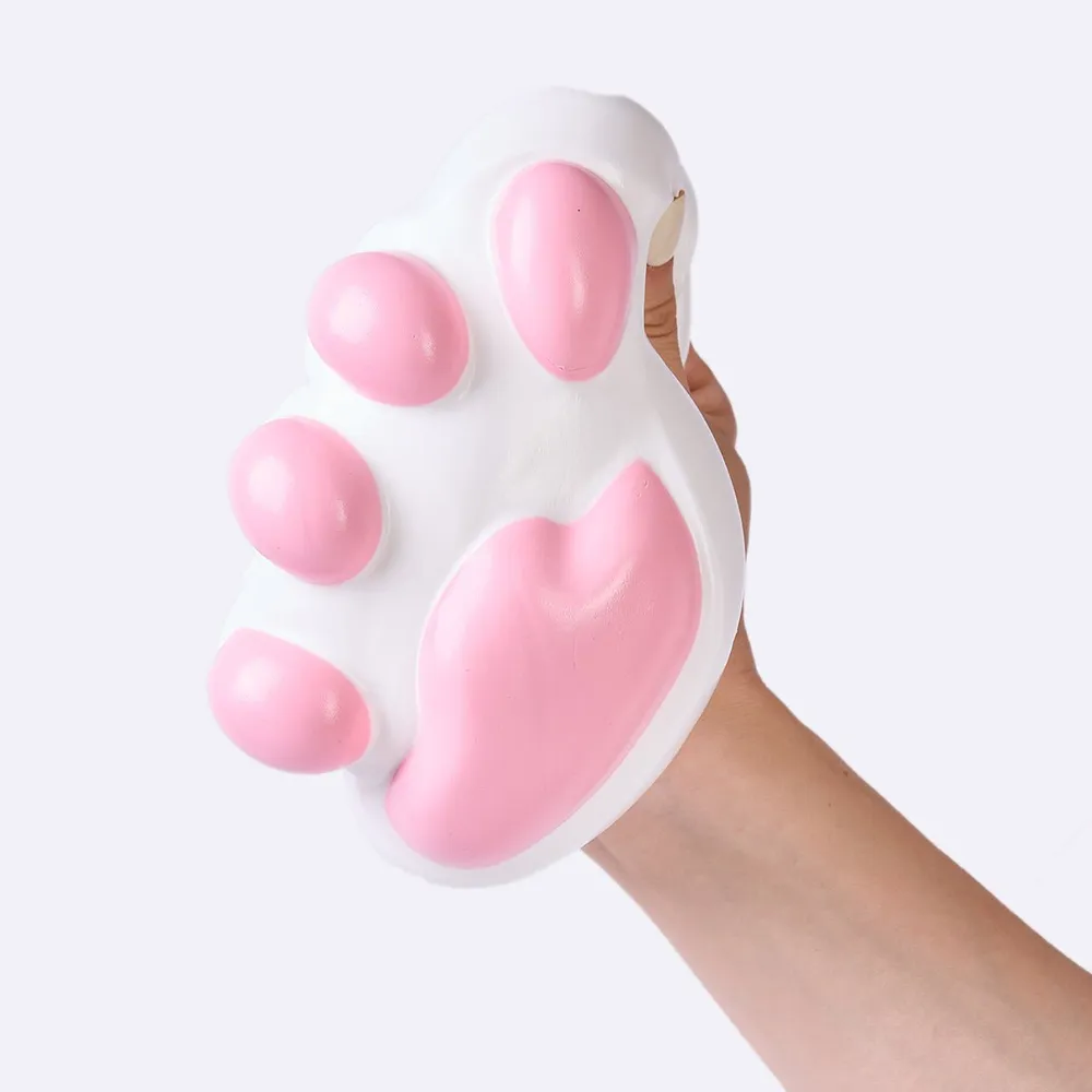 Jumbo White-pink Paw Taba Squishy — photo 4
