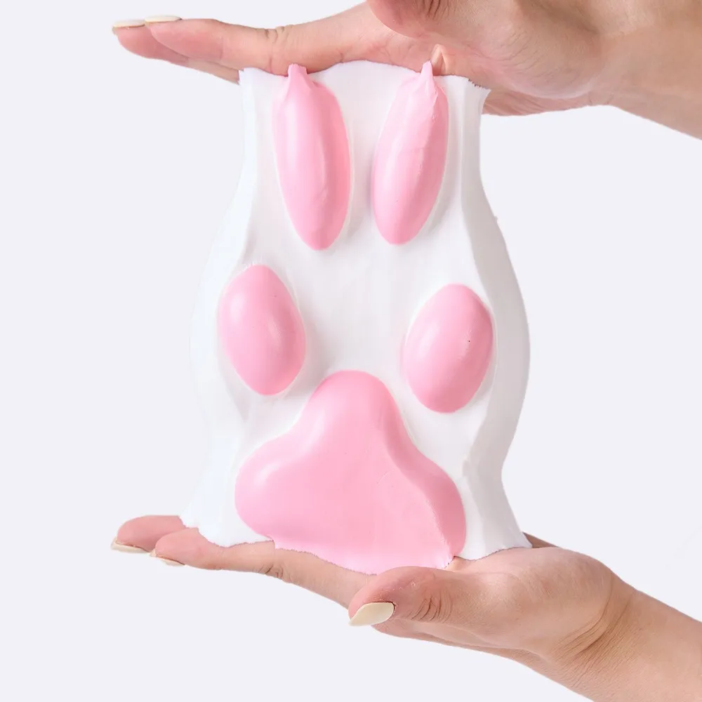 Jumbo White-pink Paw Taba Squishy — photo 5