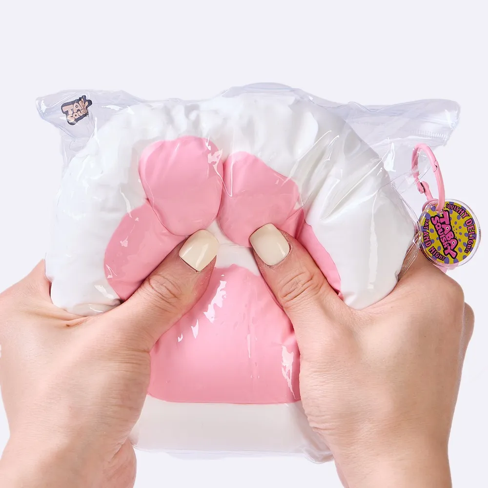 Jumbo White-pink Paw Taba Squishy — photo 6