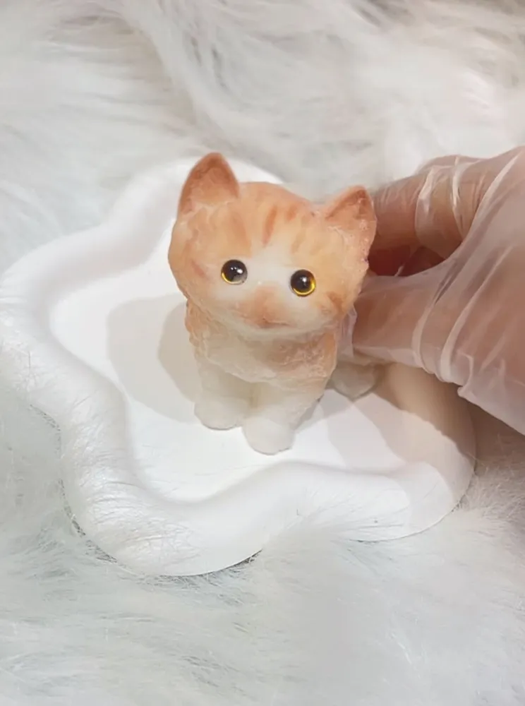 Kitty Squishy Stress Relief Decompression Toy w/ Flocking