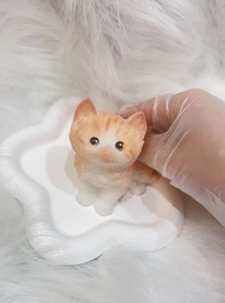 Kitty Squishy Stress Relief Decompression Toy w/ Flocking — photo 3