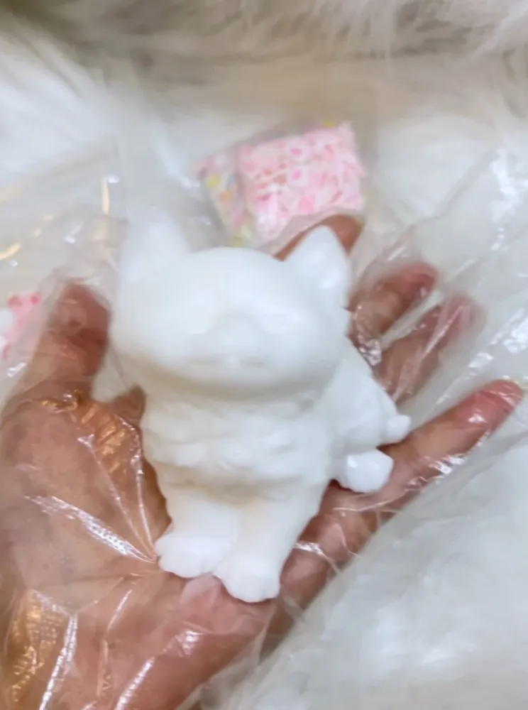 Kitty Squishy Stress Relief Decompression Toy w/ Flocking — photo 4