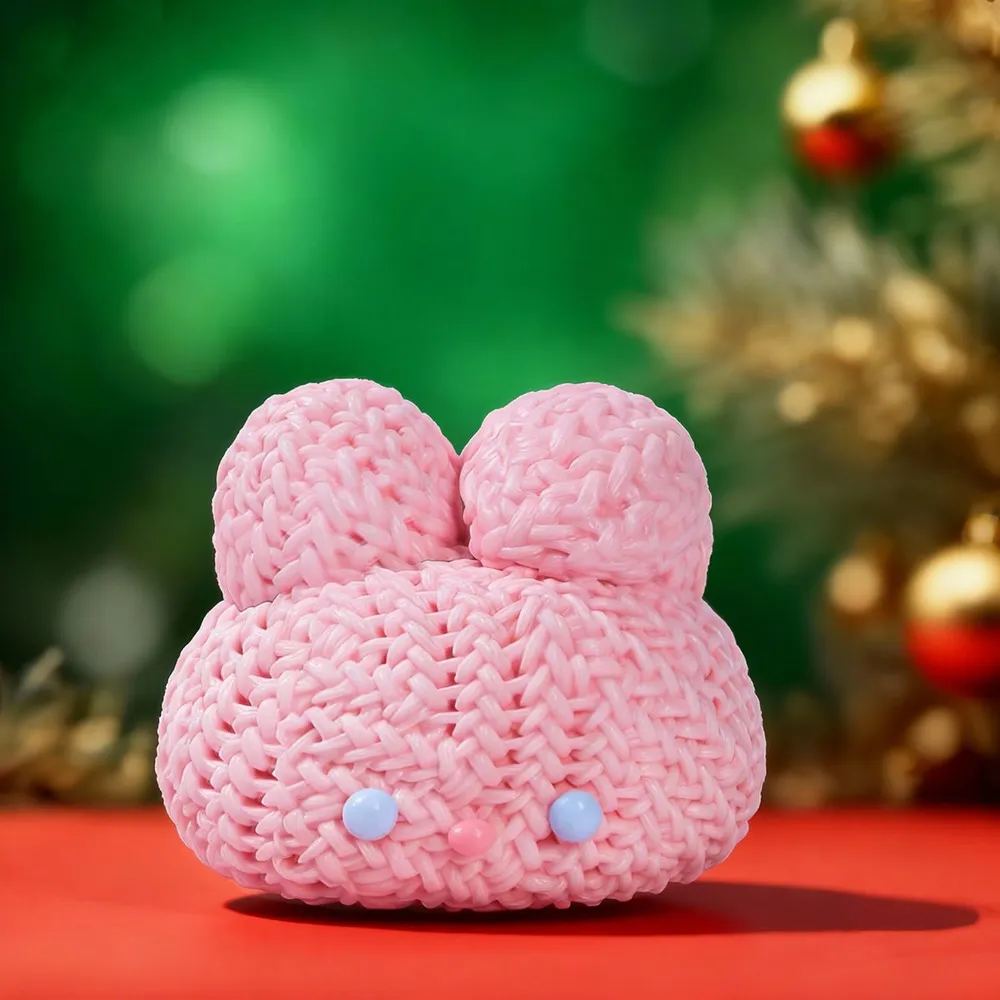 Knitted Pink Bunny Taba Squishy — photo 2