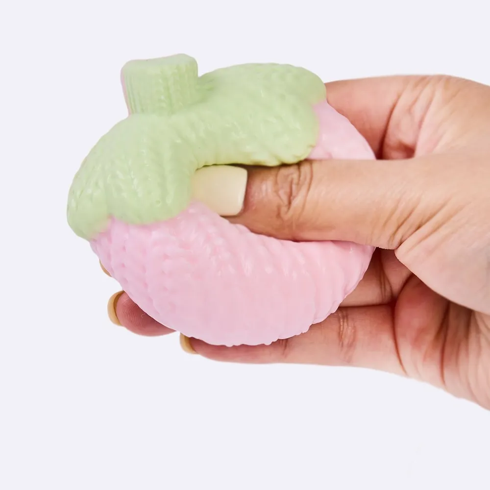 Knitted Pink Strawberry Taba Squishy — photo 3