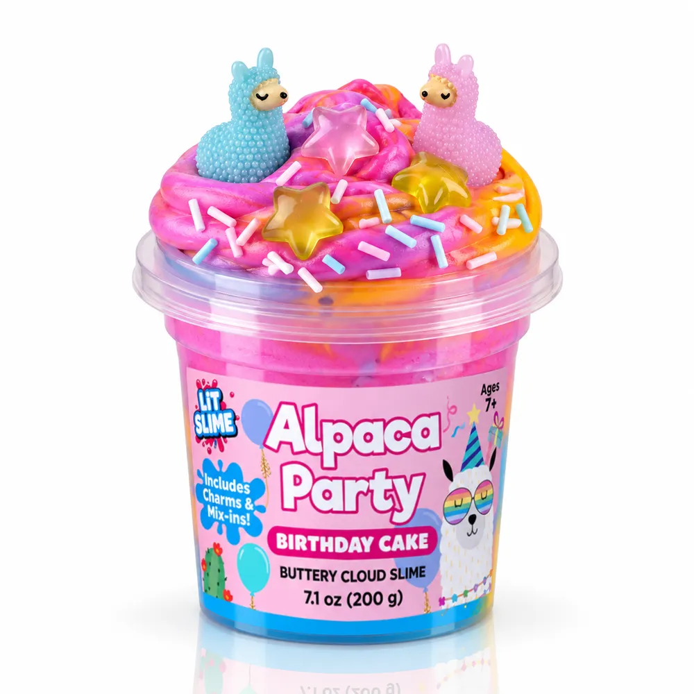 LIT Slime Animal Charms Collection Scented Slime Jar (7.1oz) Alpaca Party