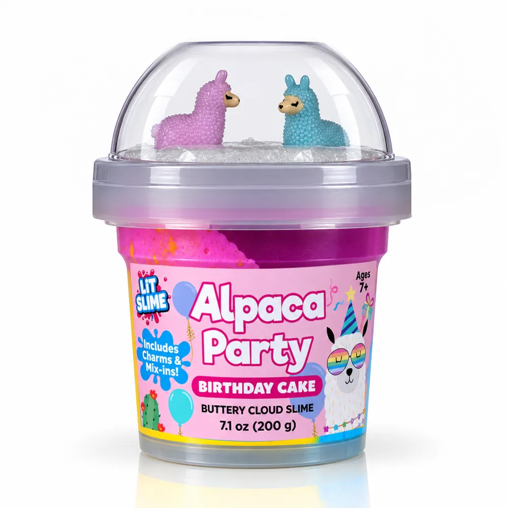 LIT Slime Animal Charms Collection Scented Slime Jar (7.1oz) Alpaca Party — photo 2