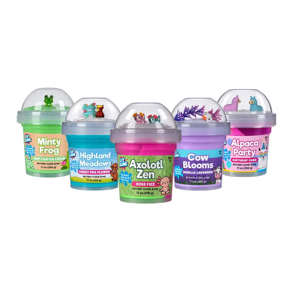 LIT Slime Animal Charms Collection Scented Slime Jar (7.1oz) Alpaca Party — photo 5
