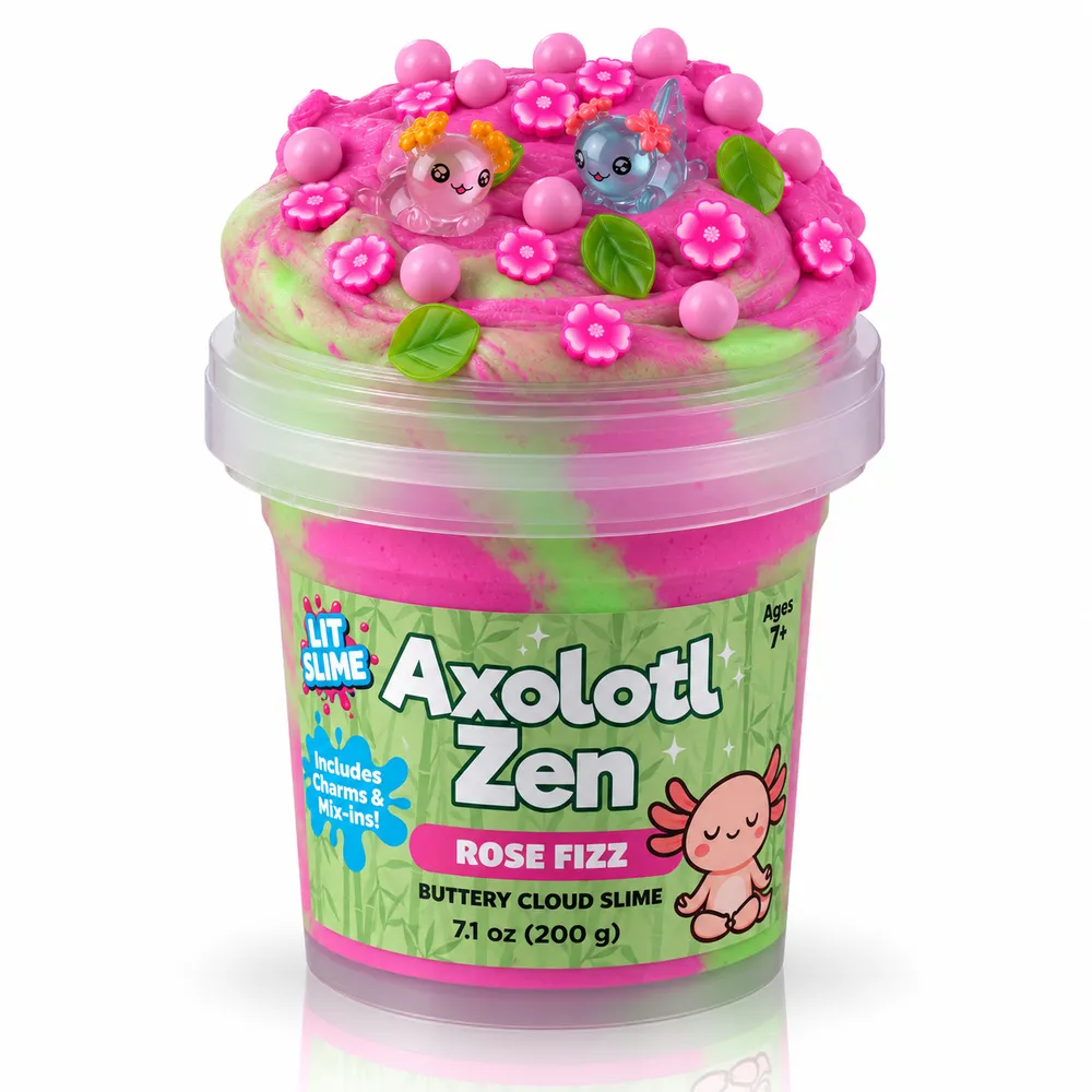 LIT Slime Animal Charms Collection Scented Slime Jar (7.1oz) Axolotl Zen