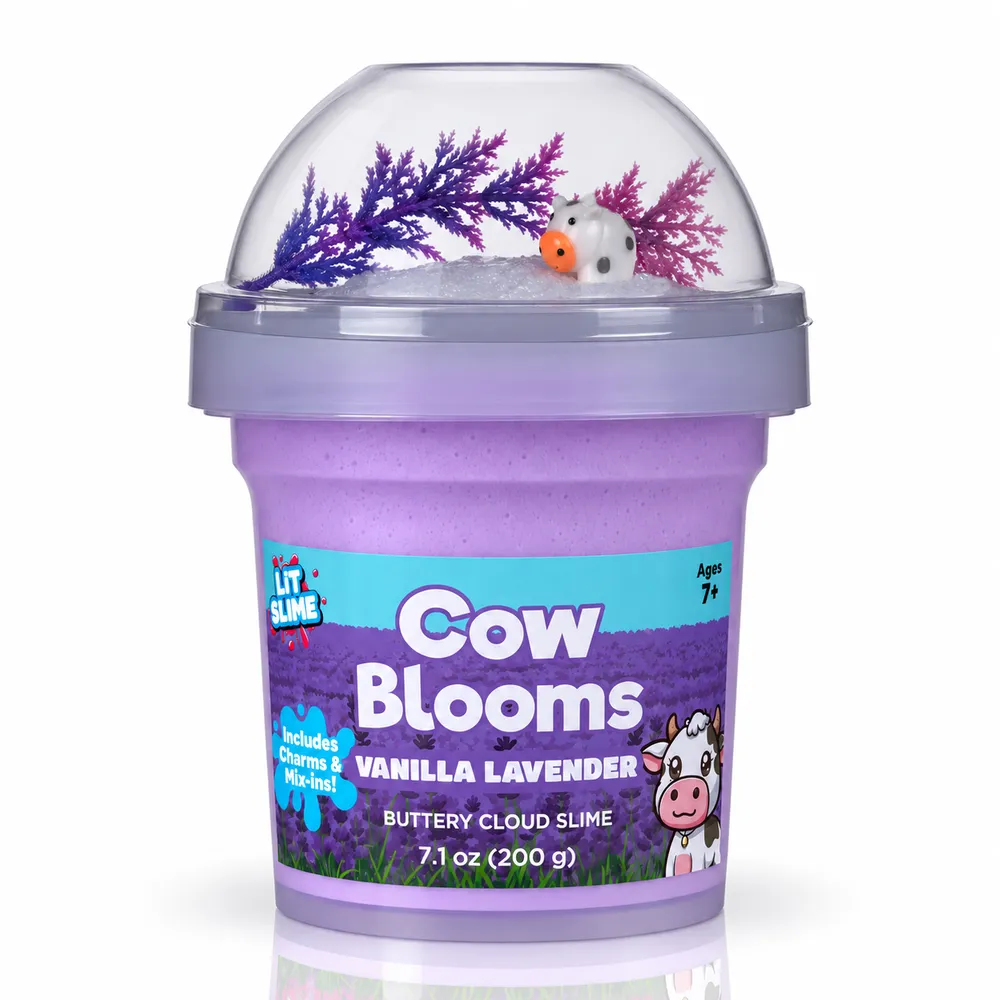 LIT Slime Animal Charms Collection Scented Slime Jar (7.1oz) Cow Blooms — photo 2