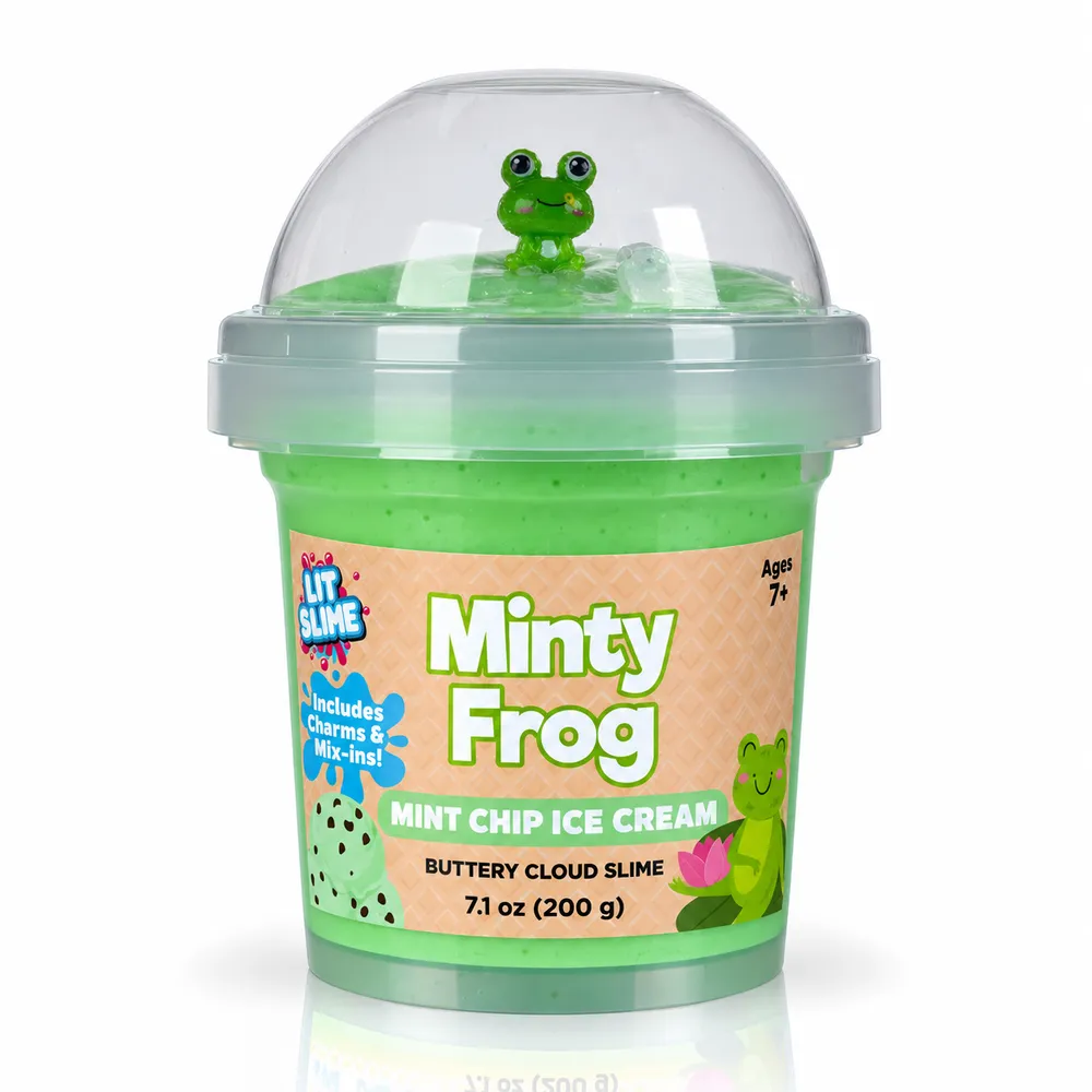 LIT Slime Animal Charms Collection Scented Slime Jar (7.1oz) Minty Frog — photo 2