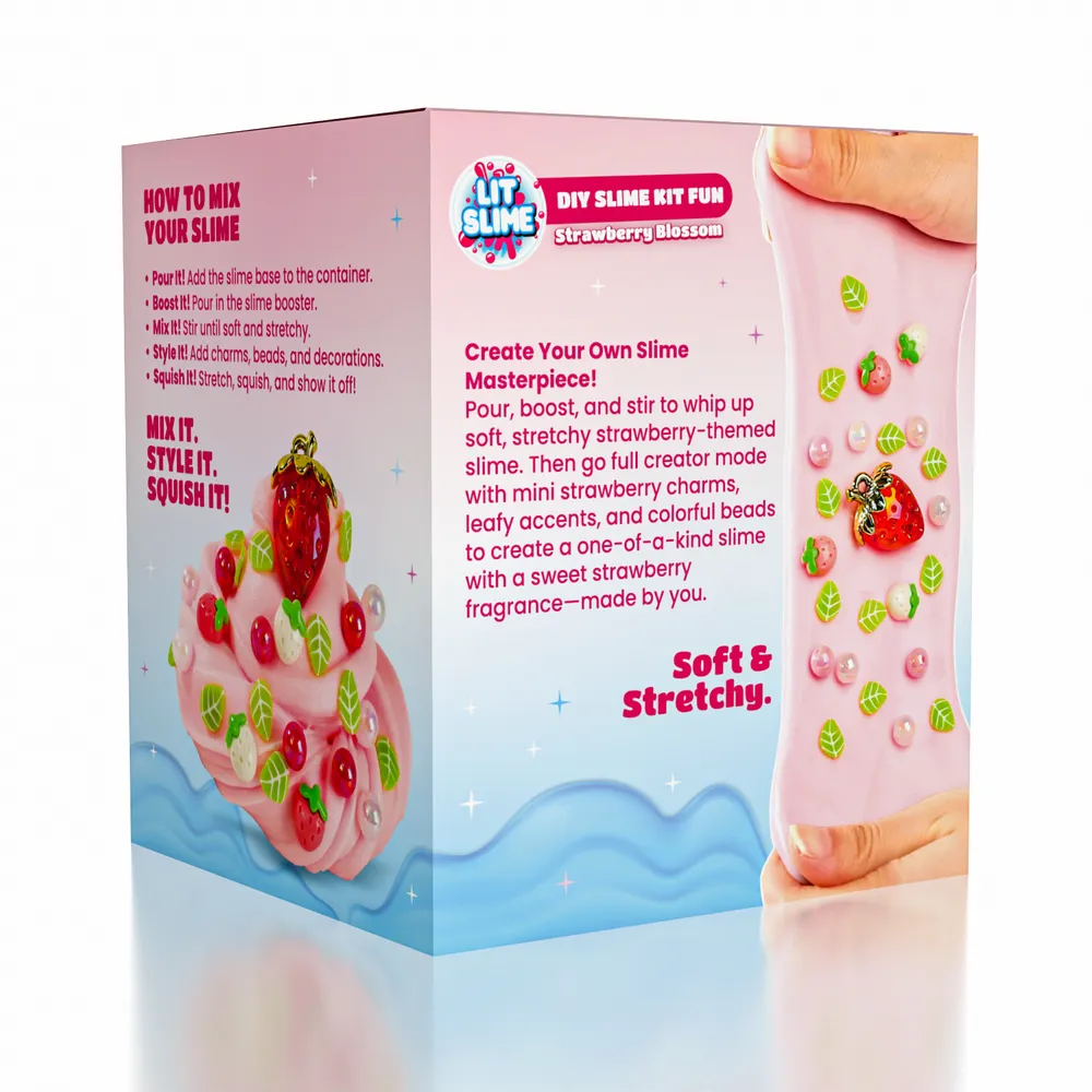 LIT Slime DIY Scented Slime Kit with Charms (1 Jar) Strawberry Blossom — photo 2