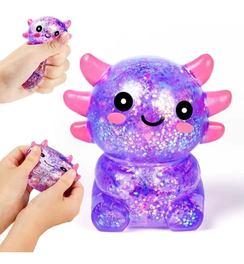 Maltose Sugar Purple Glitter Axolotl Squishy