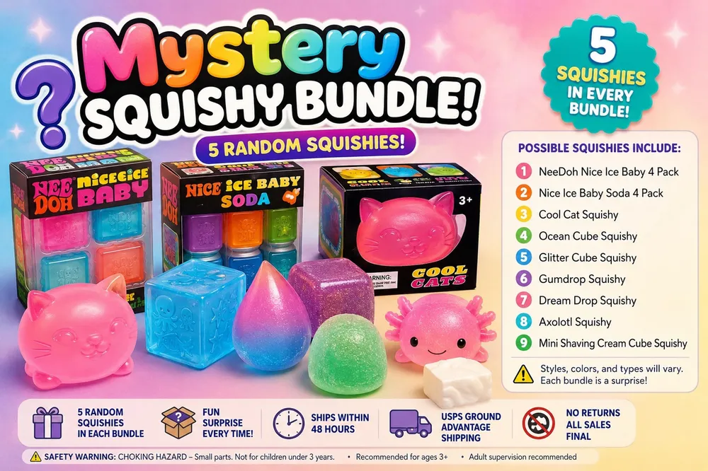 Mystery Squishy Toy Bundle Lot - 5 Assorted
