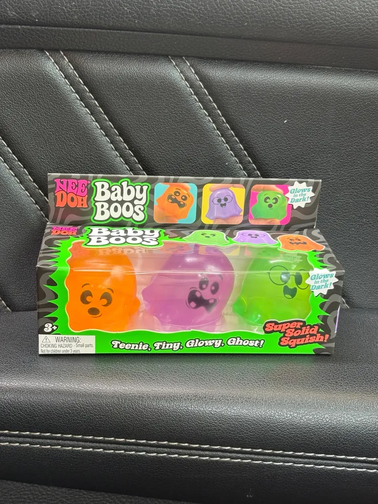 Nee-Doh Baby Boos Teenie Tiny Glowy Ghost Squishies 3-Pack
