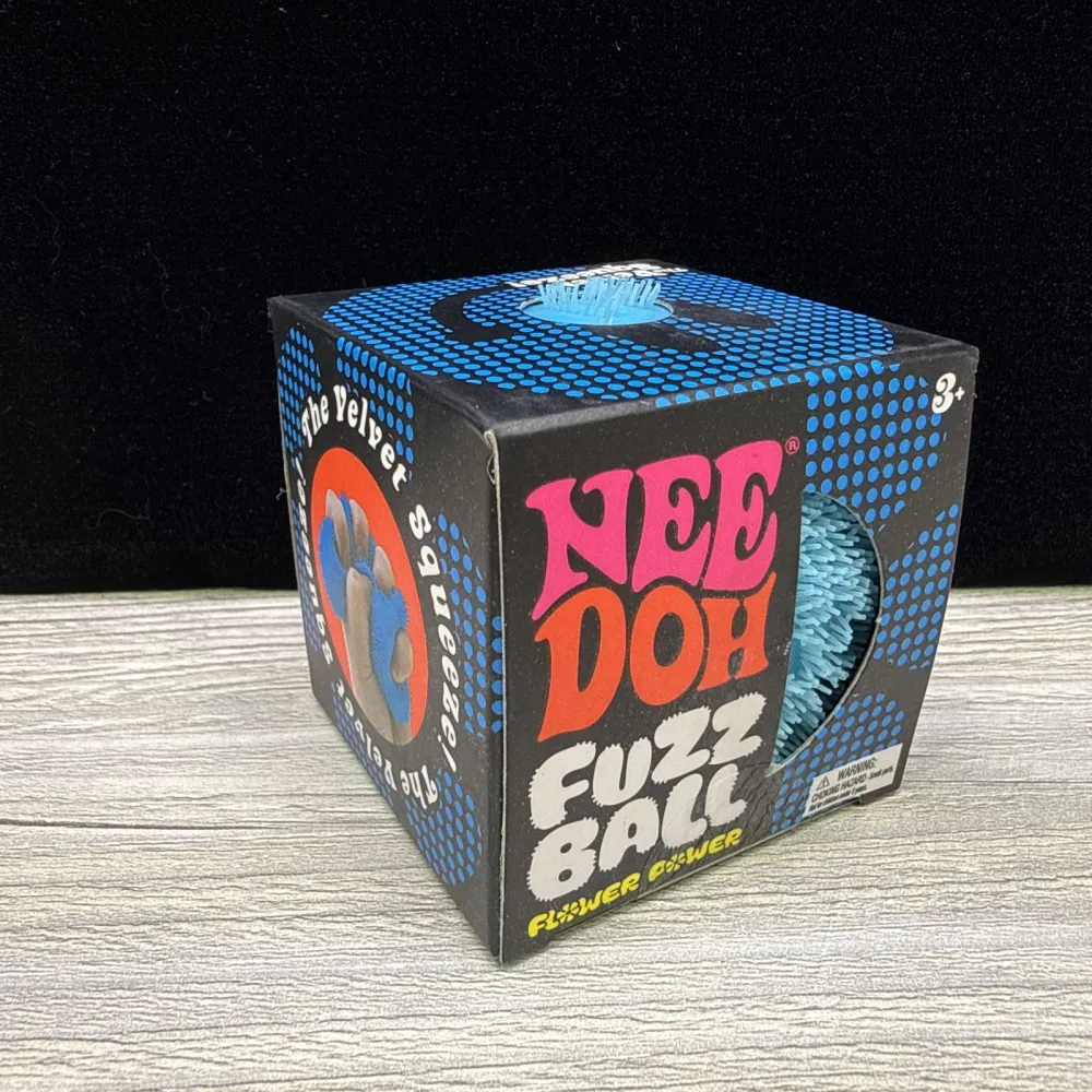 Nee-Doh Fuzz Ball Flower Power Blue Squishy