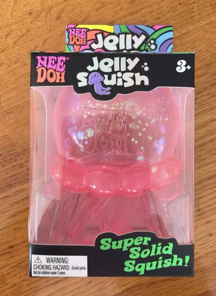 Nee-Doh Jelly Squish Sparkle Jellyfish Pink