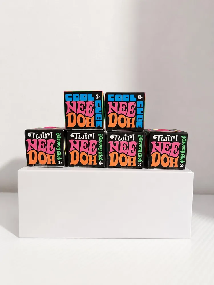 NeeDoh Mini Cool Cube & Groovy Glob Twirl Bundle