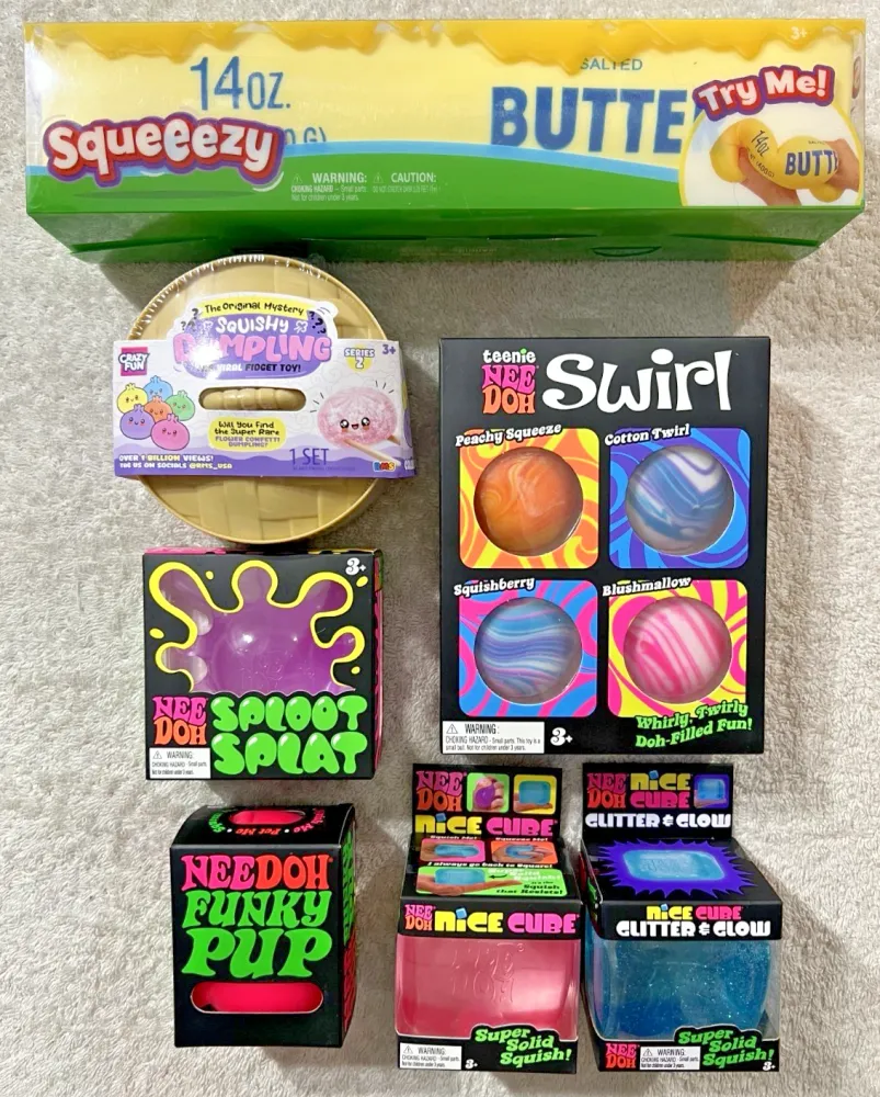 Nee-Doh Big Lot of 7 Assorted Squishy Toys
