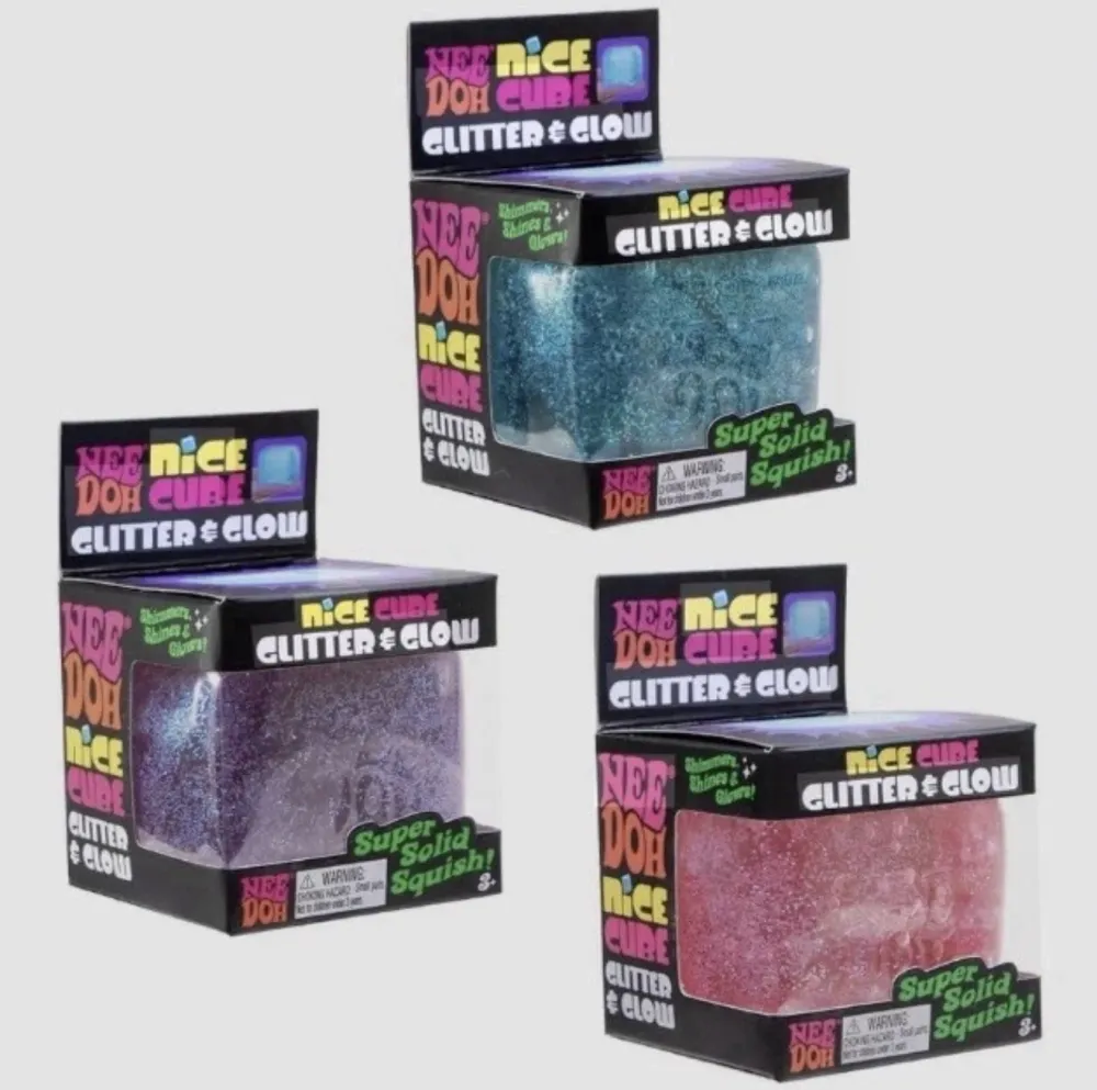 Nee Doh Nice Cube GLOW Squishy Fidget Stress Ball — photo 3