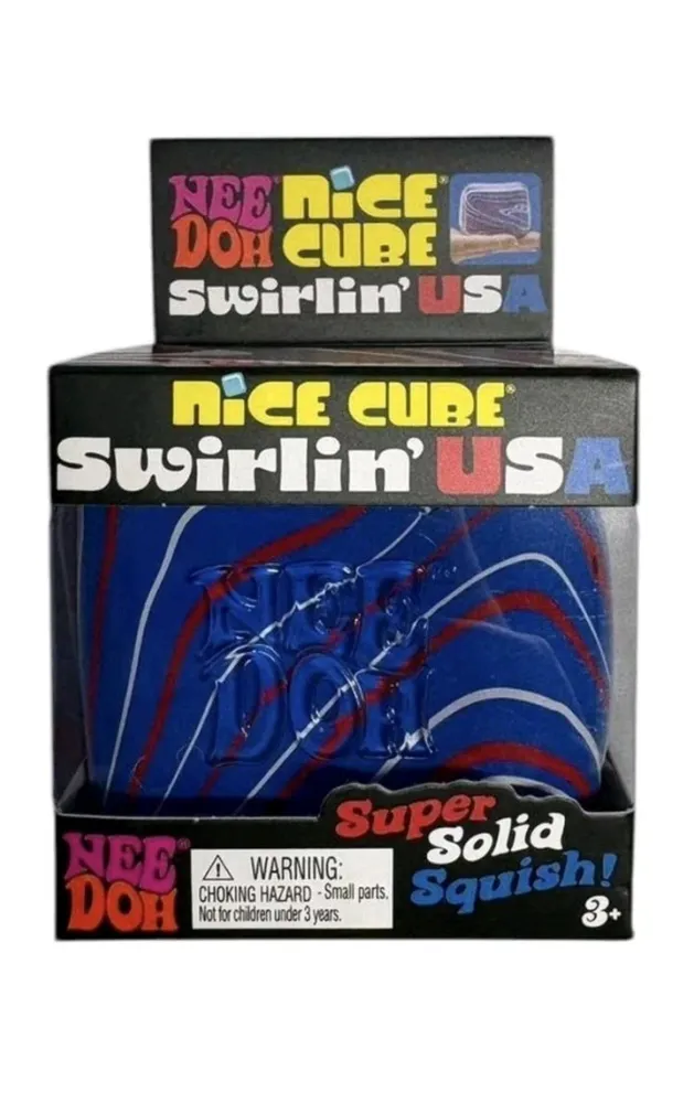 Nee Doh Nice Cube Swirlin Red White Blue