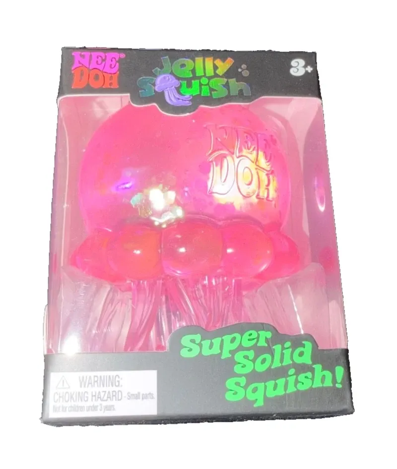 Nee Doh Pink Jelly Sparkle Jellyfish Squishy