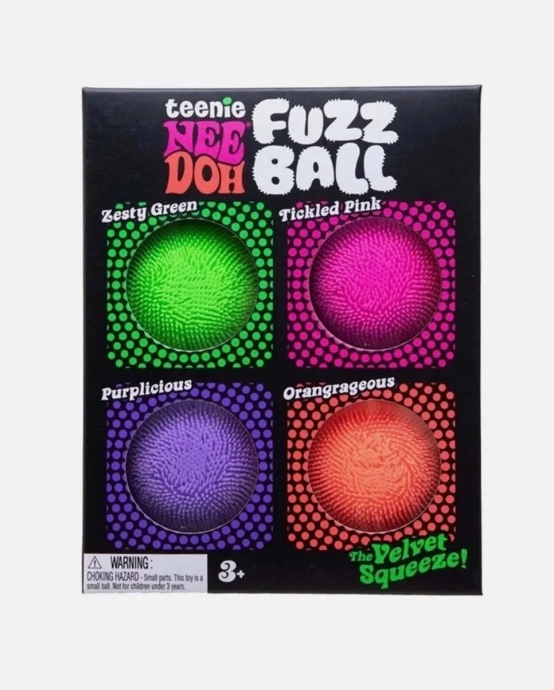Nee-Doh Teenie Fuzz Ball 4 Pack Mini Squish
