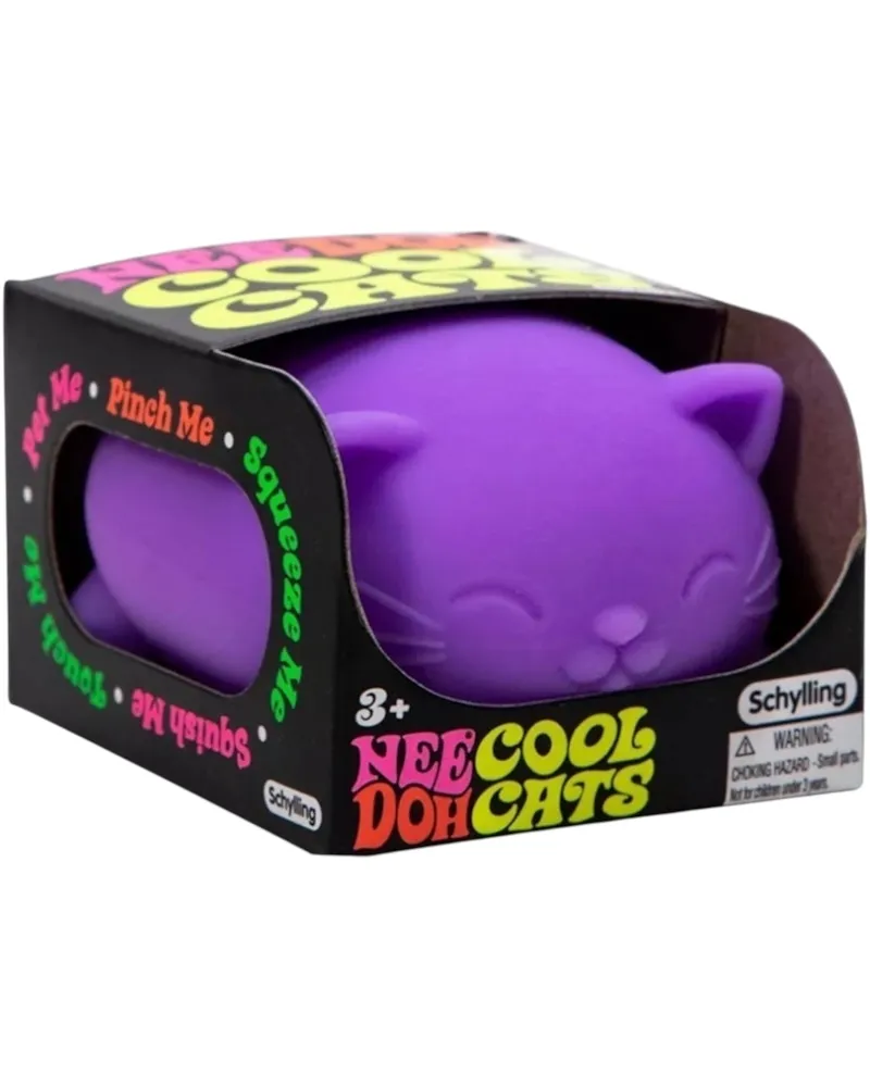 NeeDoh Cool Cat Squishy Fidget Toy Purple