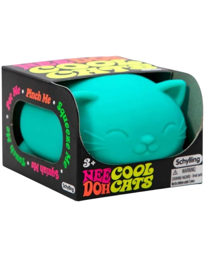 NeeDoh Cool Cat Squishy Fidget Toy Teal
