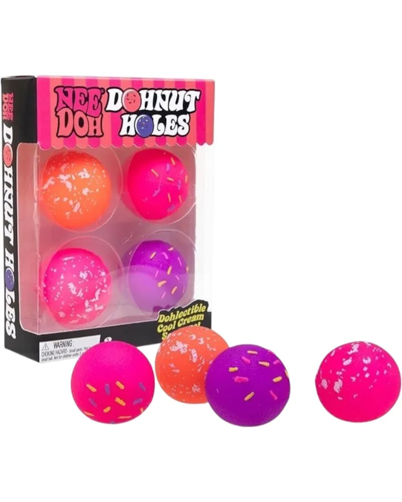 NeeDoh Dohnut Hole Squishy Fidget Toy Set of 4 Mullticolor