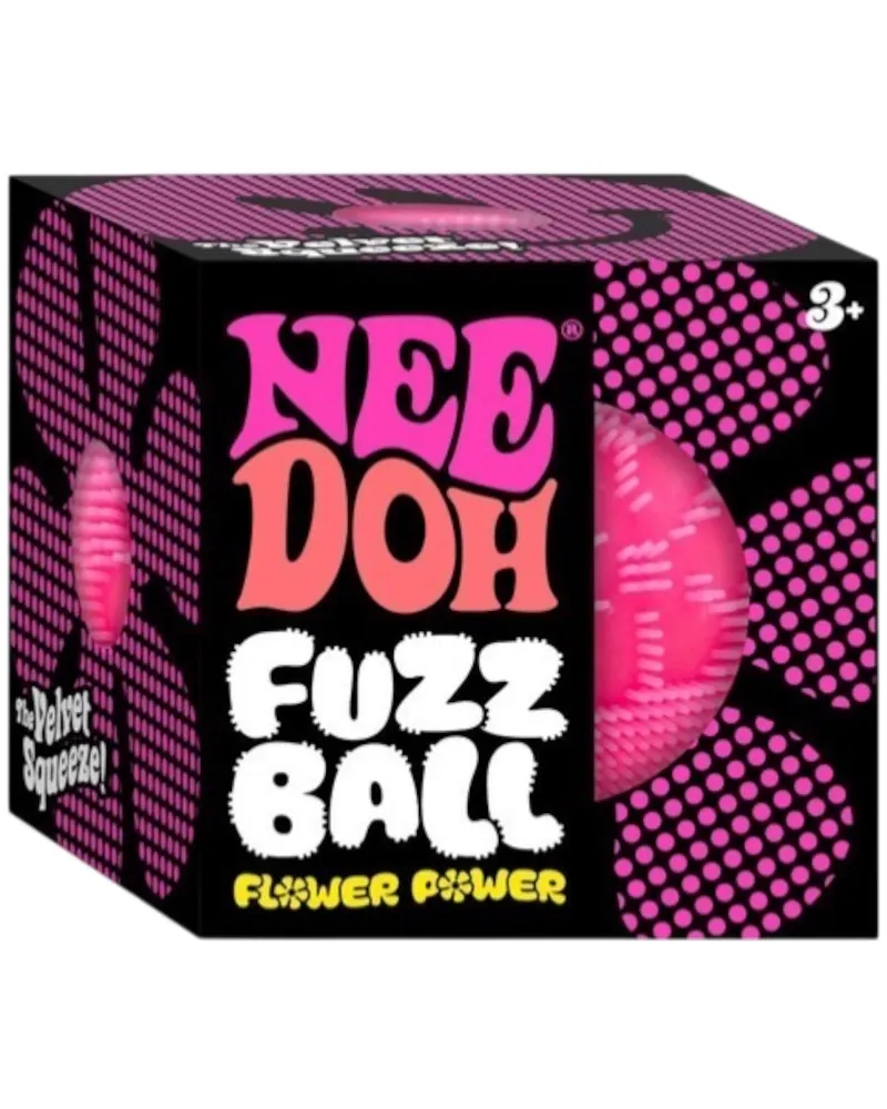 NeeDoh Flower Power Fuzz Ball Squishy Fidget Toy Pink