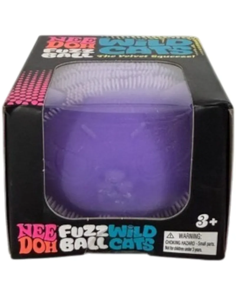 NeeDoh Fuzz Ball Wild Cats Squishy Fidget Toy Purple