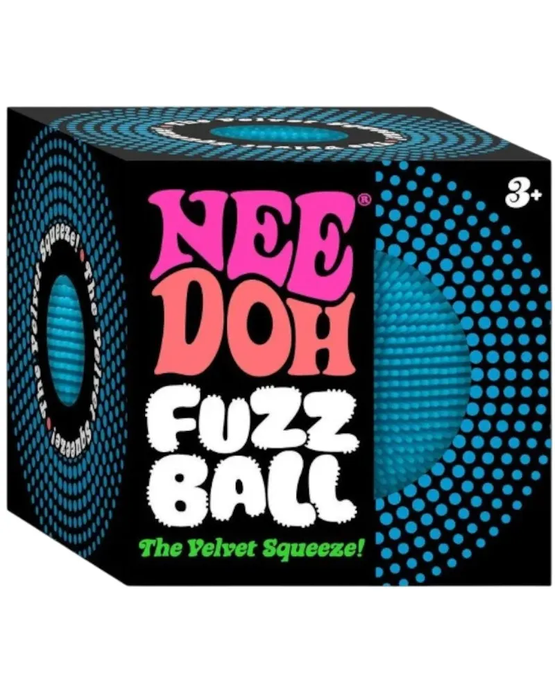 NeeDoh Fuzzball The Velvet Squeeze Squishy Fidget Toy Blue