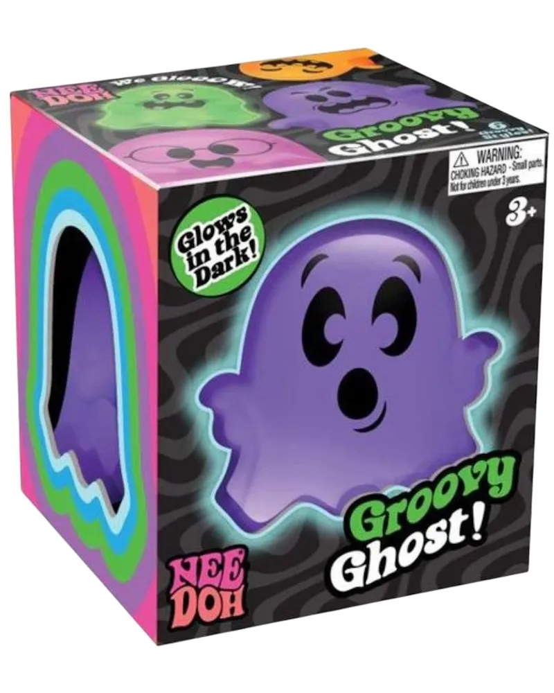 NeeDoh Glowy Ghost Squishy Fidget Toy (Random Facial Expression) Purple