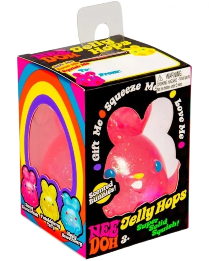 NeeDoh Jelly Hops Scented Bunny Squishy Fidget Toy Pink