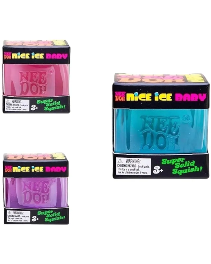 NeeDoh NeeDoh Nice Ice Baby Squishy Fidget Toy 3x Lot Pink/Blue/Purple