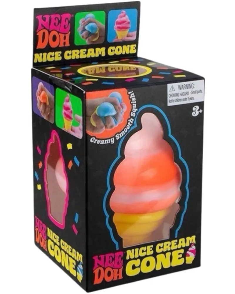 NeeDoh Nice Cream Ice Cream Cone Squishy Fidget Toy Orange