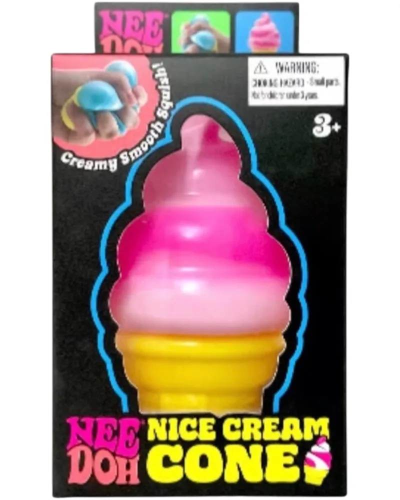 NeeDoh Nice Cream Ice Cream Cone Squishy Fidget Toy Pink